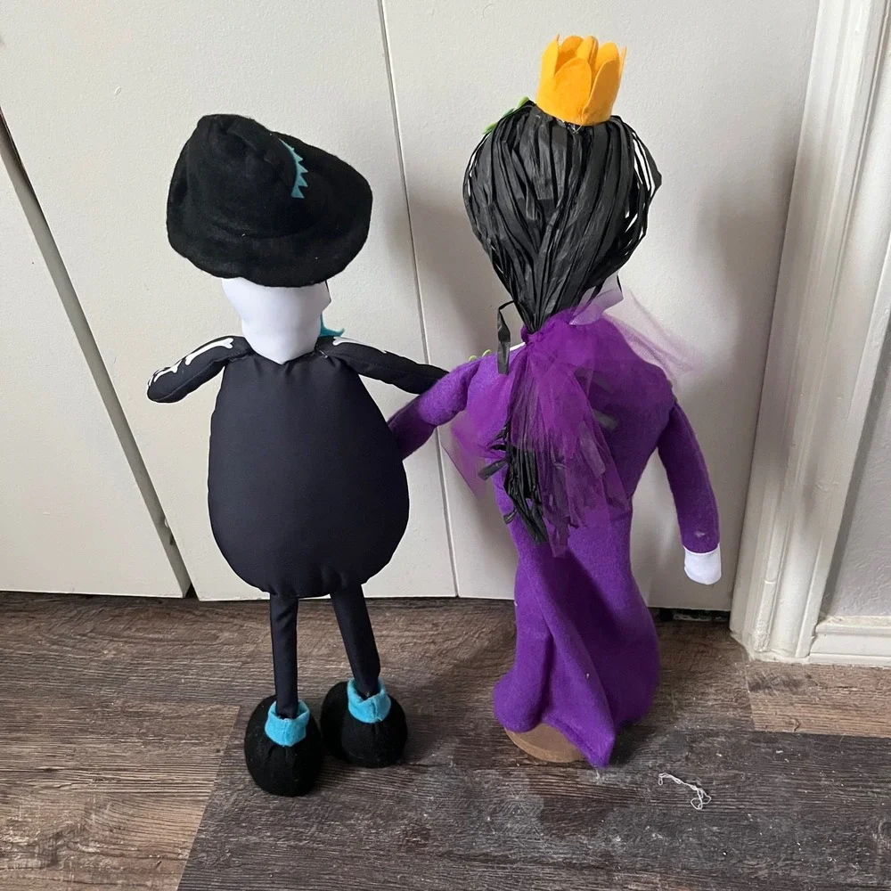 Day of the Dead Skeleton Couple‎ Plush Dolls Halloween Decor